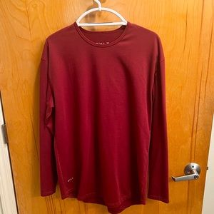 Drop-Cut Long Sleeve - Color: Wine, Size: XL